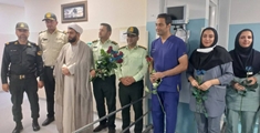 حضور نیروهای نظامی و انتظامی در بیمارستان شهدای سلامت به مناسبت روز پرستار