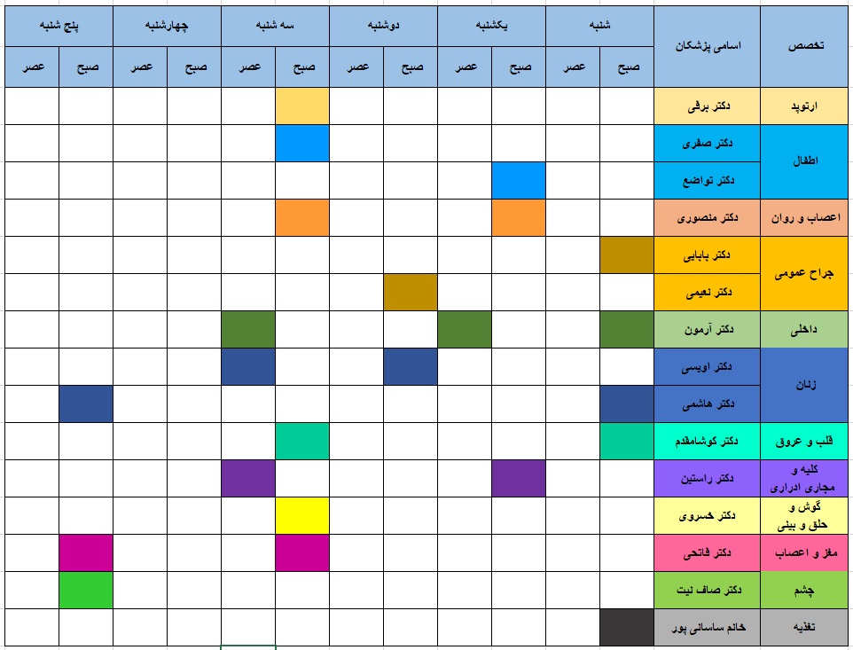 برنامه درمانگاه 